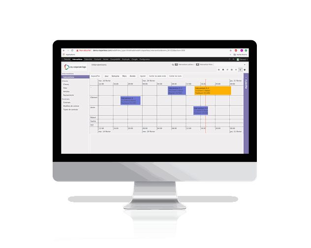 Odoo - Echantillon n°1 pour trois colonnes 